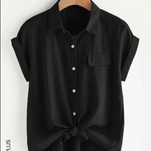 Bat wing dip hem blouse